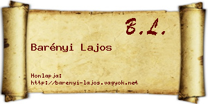Barényi Lajos névjegykártya
